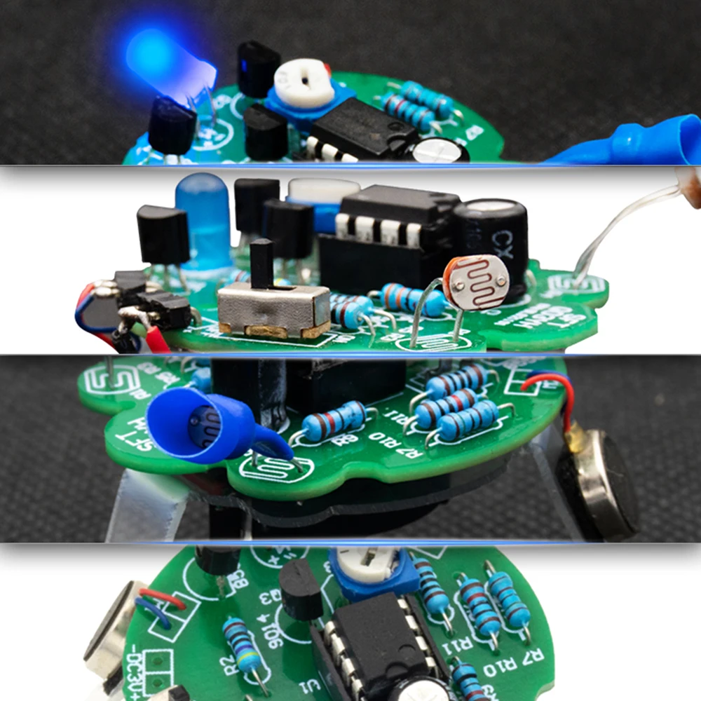 Imagem -05 - Led Breathing Light Solda Kit Faça Você Mesmo Simulado Firefly Piscando Robô Brinquedo Sensor Fotossensível Peça de Robô Móvel Eletrônico