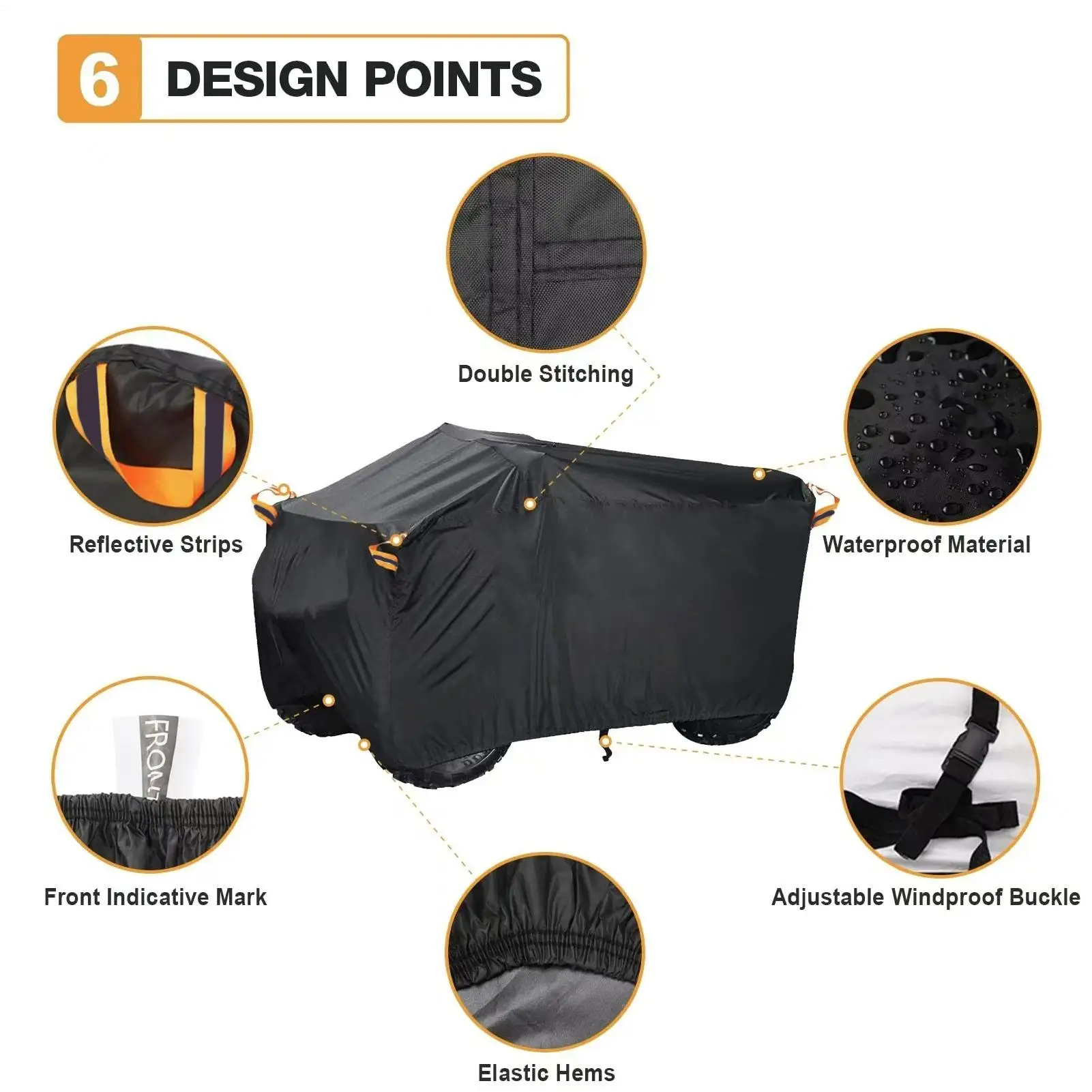 Heavy Duty ATV Cover UV Protection Tarp Waterproof ATV Cover For Rainy Weather Summer Sun Exposure Winter Road Trips Dusty image 5