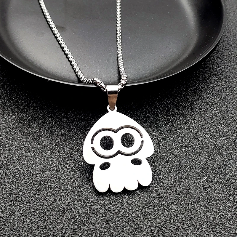 Splatoon Game Peripheral Octopus Titanium Steel Pendant Necklace Jewelry Anime Model Girl Holiday Gift