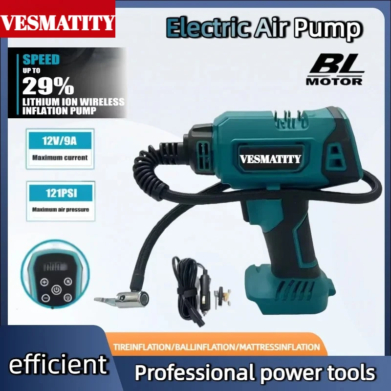 Inflator Electric Air Pump Car mounted air compressor Automatic Handheld Air Compressor Power Tool  for 18V-20V battery.
