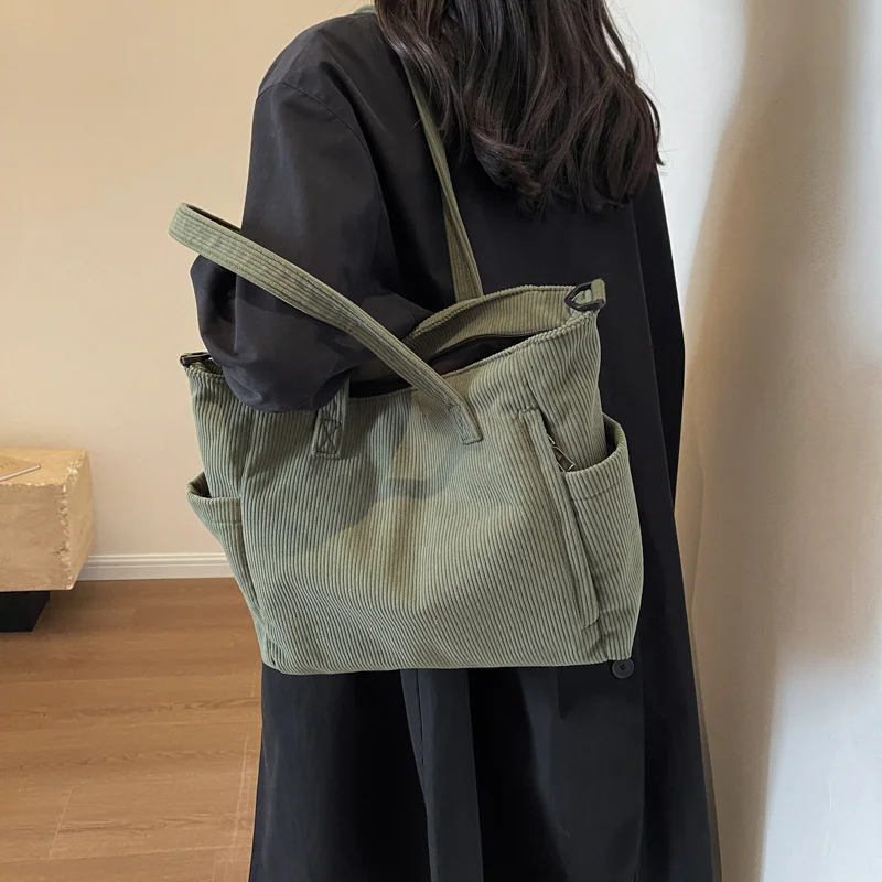 

Corduroy Women's Bag Large Handbags Canvas Totebag Shoulder Shopper Bag Ladies Designer Cloth Tote Bags 2026 Bolsos Para Mujeres