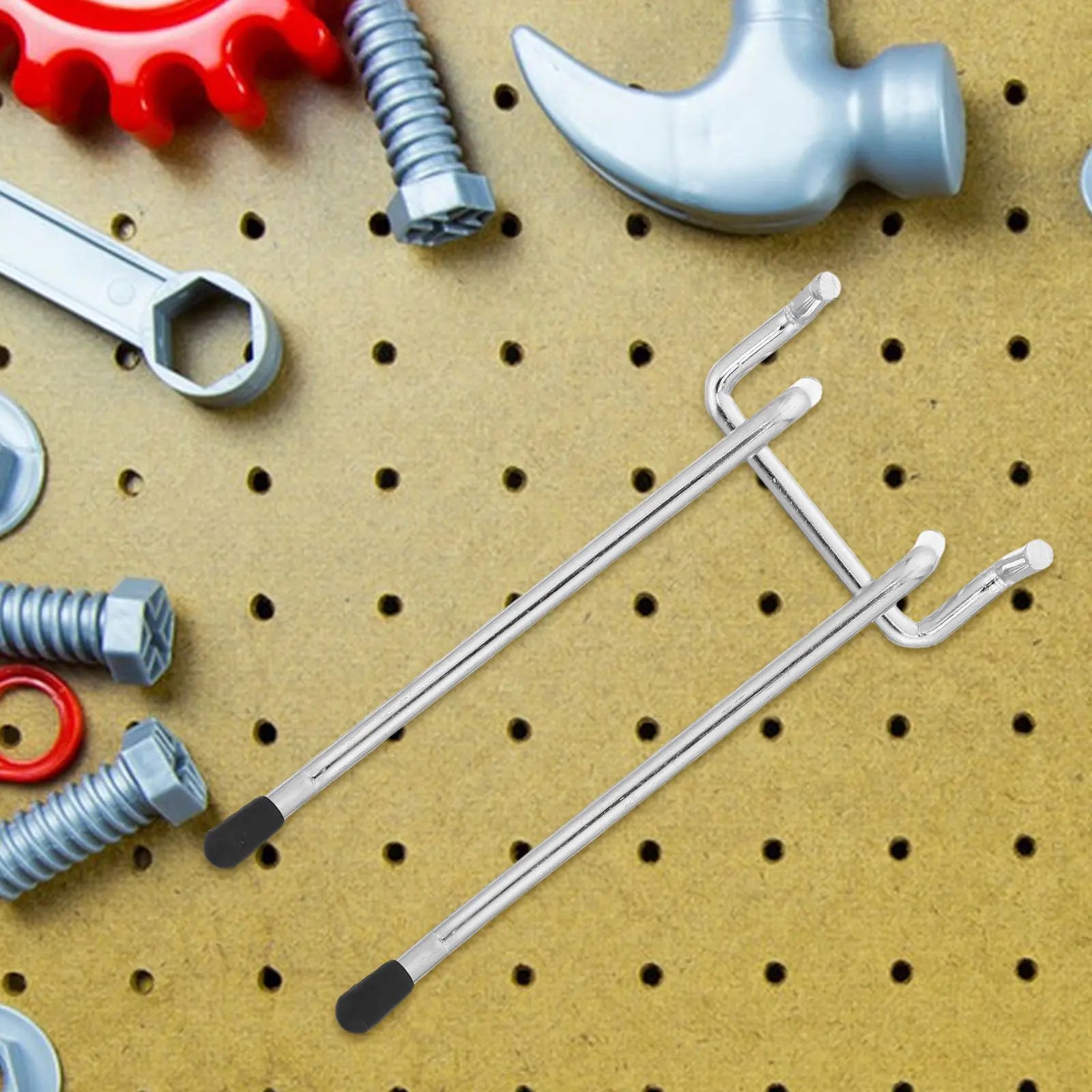 

6Pcs Metal Peg Board Hooks Heavy Duty Tool Holder Garage Workshop Organizer Wall Storage Utility Pegboard Hanging Organizer