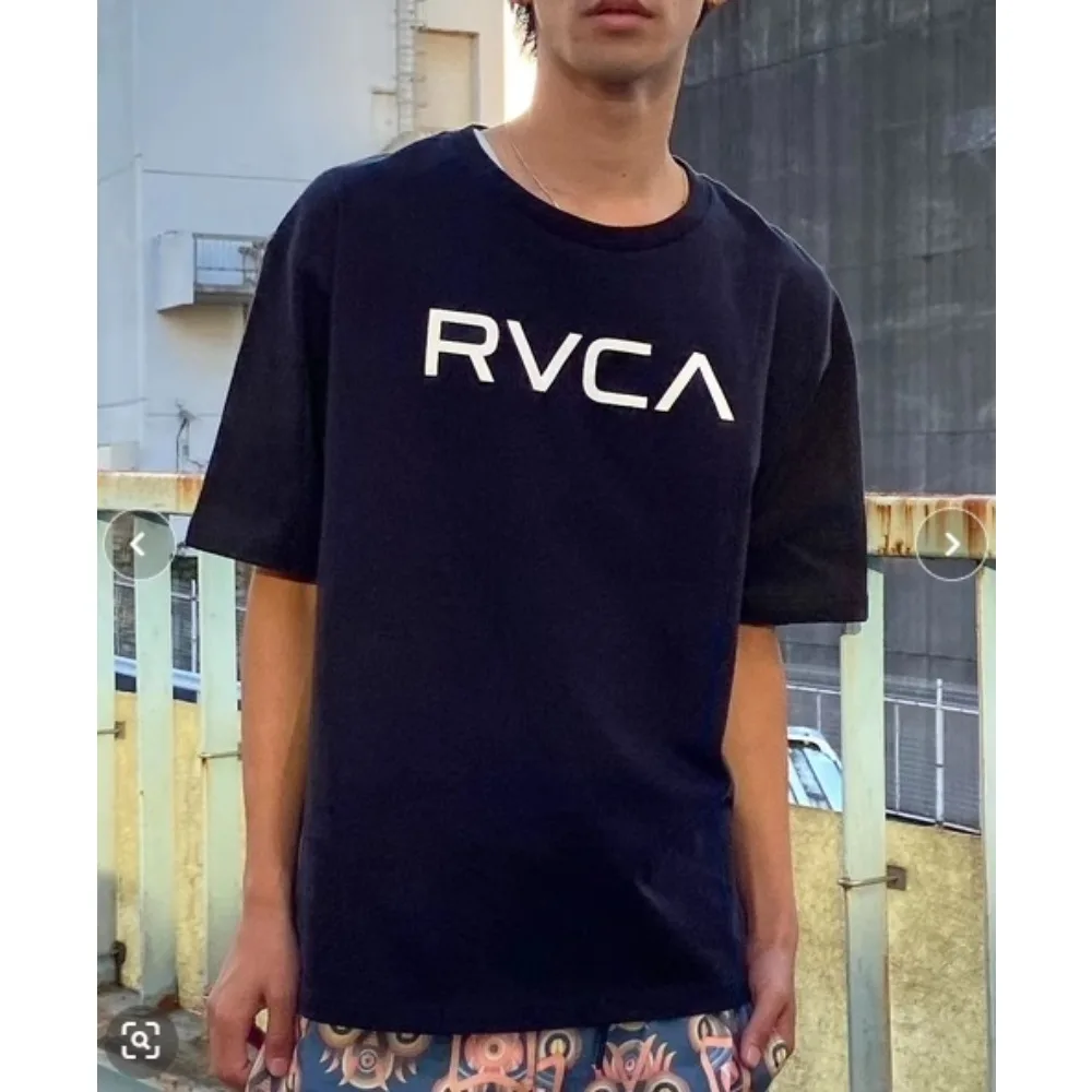 Trendy Brand RVCA Cotone lavato LOGO classico Girocollo regolare Manica corta T Top versatile da strada per uomo e donna