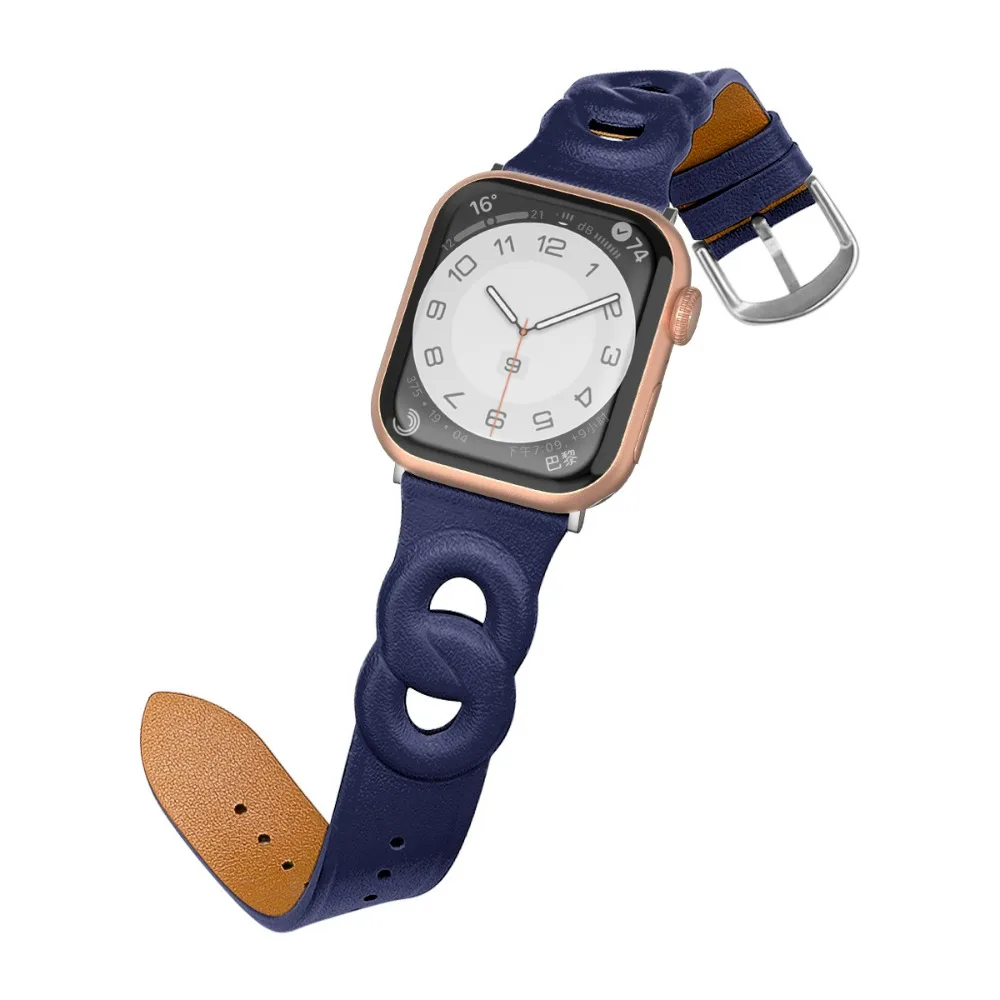 Genuine Leather Strap for Apple Watch Band 44mm 45mm 49mm 42mm 38mm 40mm 41mm Bracelet iWatch Series 8 Ultra 7 6 5 4 3 SE Strap