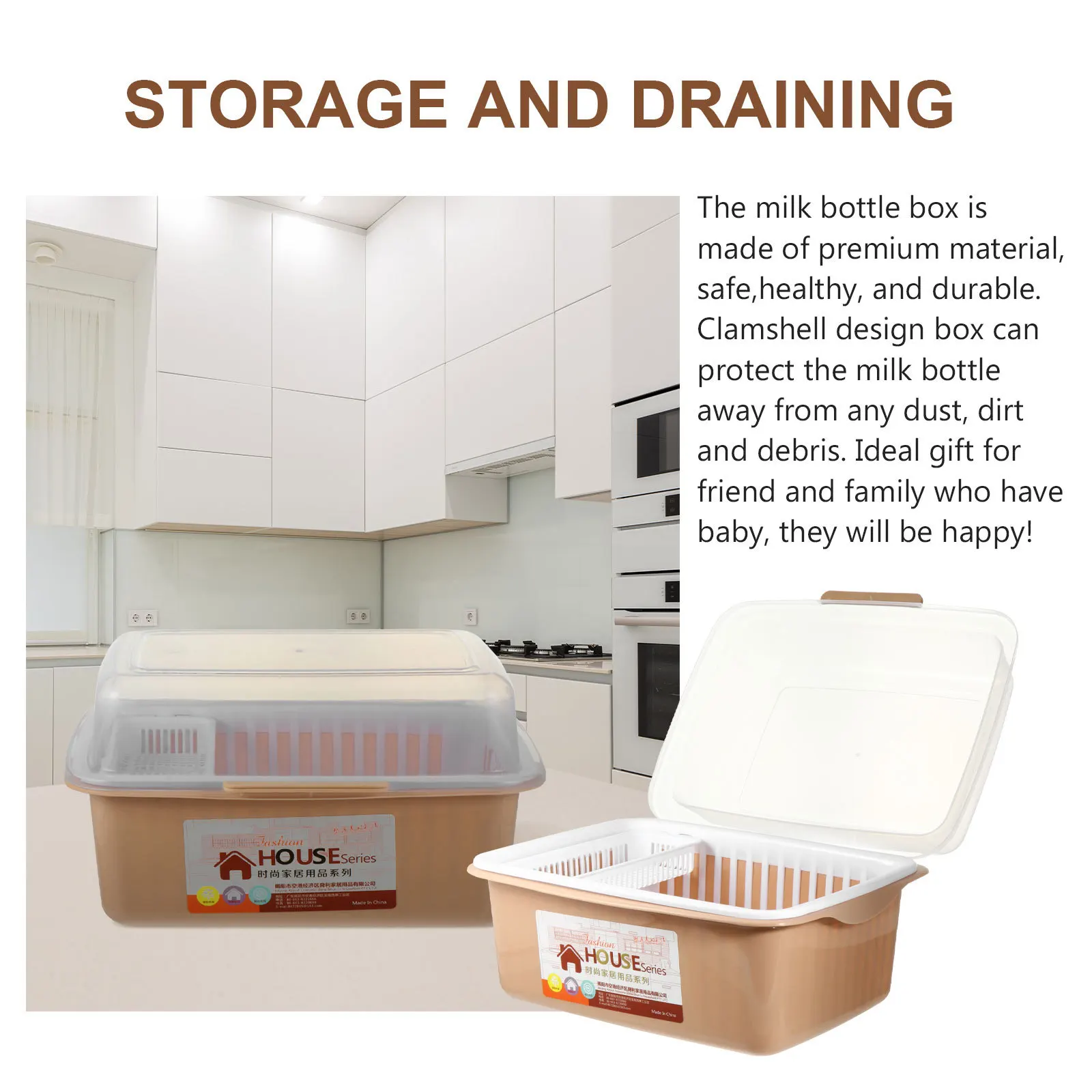 

1Pcs Multifunctional Milk Bottle Box Easy Clean Healthy Material for Home and Travel Use Milk Bottle Box Tableware Container