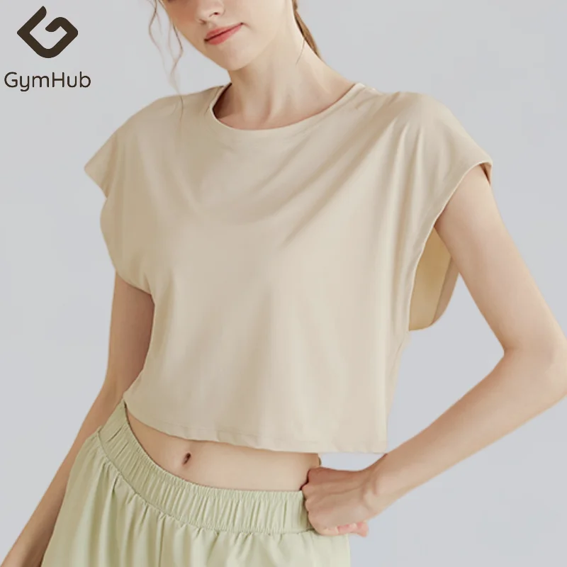 

GymHUB Yoga Hoodie Short Loose Quick-Drying Sports Running Fitness Tops