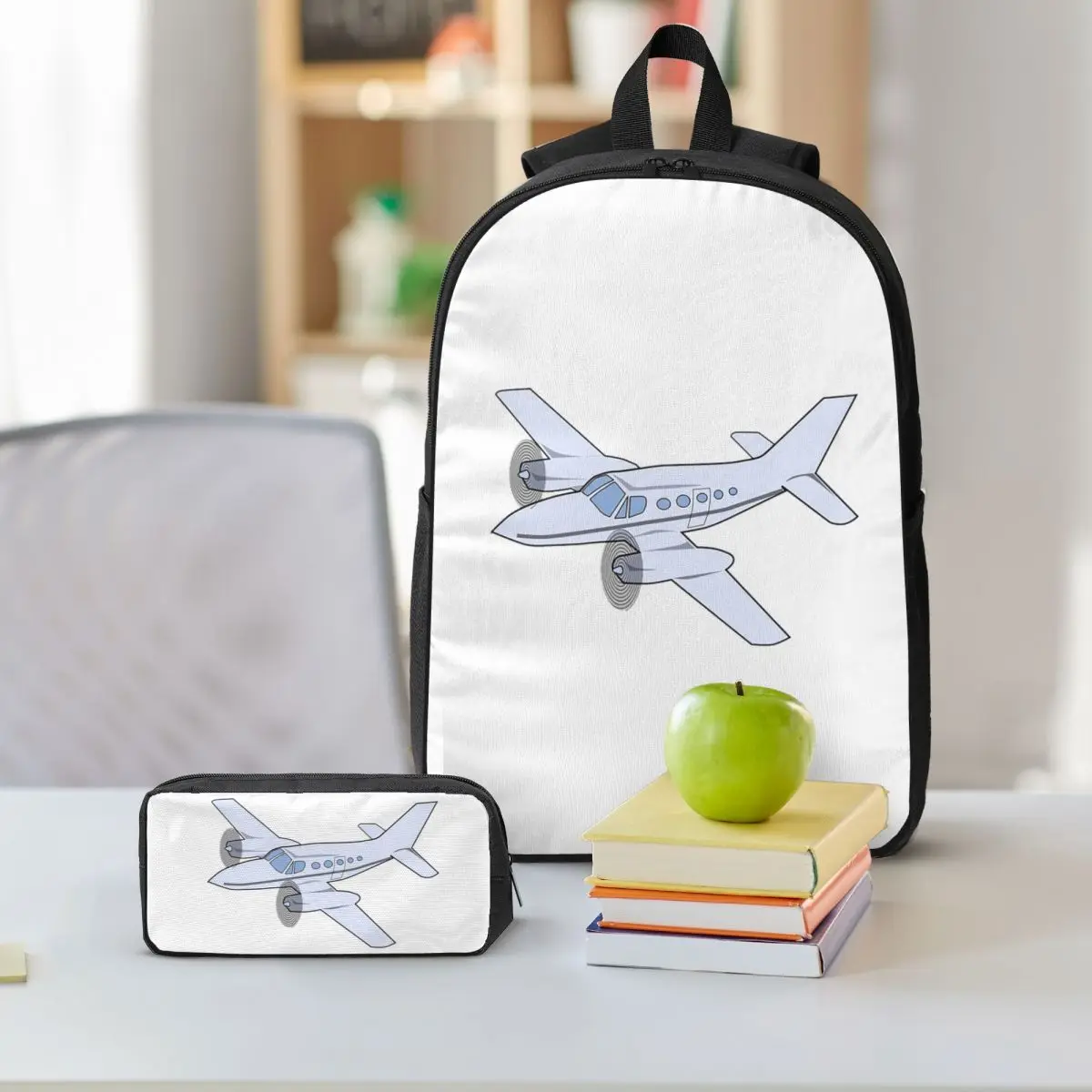 Beechcraft King Air C90 Aviation Majesty Backpack Student BookBag School Bag Shoulder Bags 3ps Insulated Lunch Bag Pencil Case