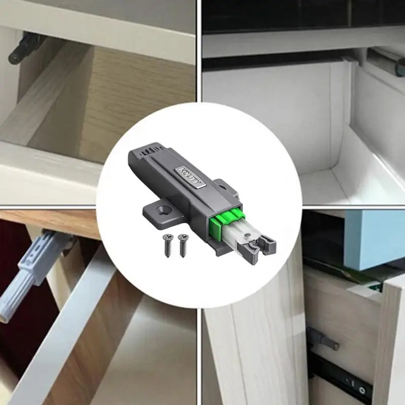 Dispositivo de travamento automático de rebote, 5 pacotes, empurrar para abrir capturas de armário, fivela de cozinha ajustável, auto-travamento para portas de armário