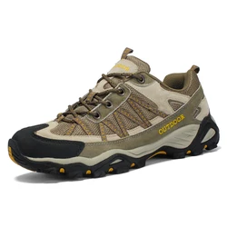 New Men's Casual Shoes Genuine Leather Outdoor Men's Shoes Breathable Mesh Sneakers Non-slip Comfortable Hiking Shoes Size 35-46