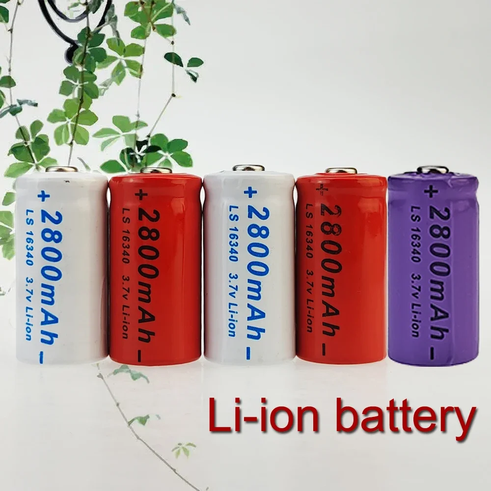 

3.7V Li-ion Rechargeable Battery Cylindrical 16340 Battery CR123A 2800mAh