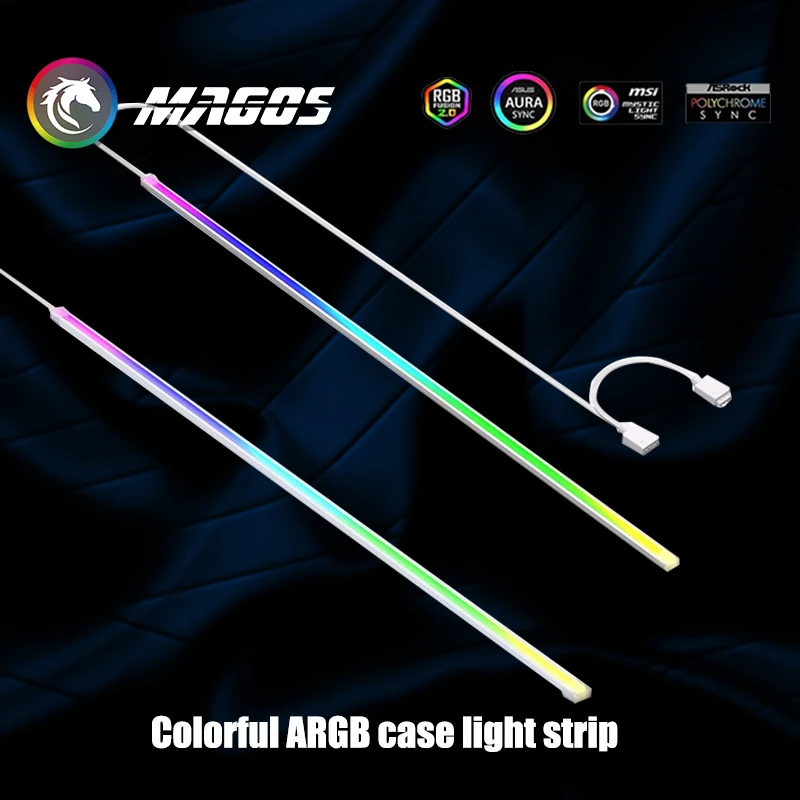 Computer Case Bendable LED Bar 5V ARGB, Support M/B SYNC 400MM PC Atmosphere Lighting Decoration Universal, 1Pce or 2Pcs Pack