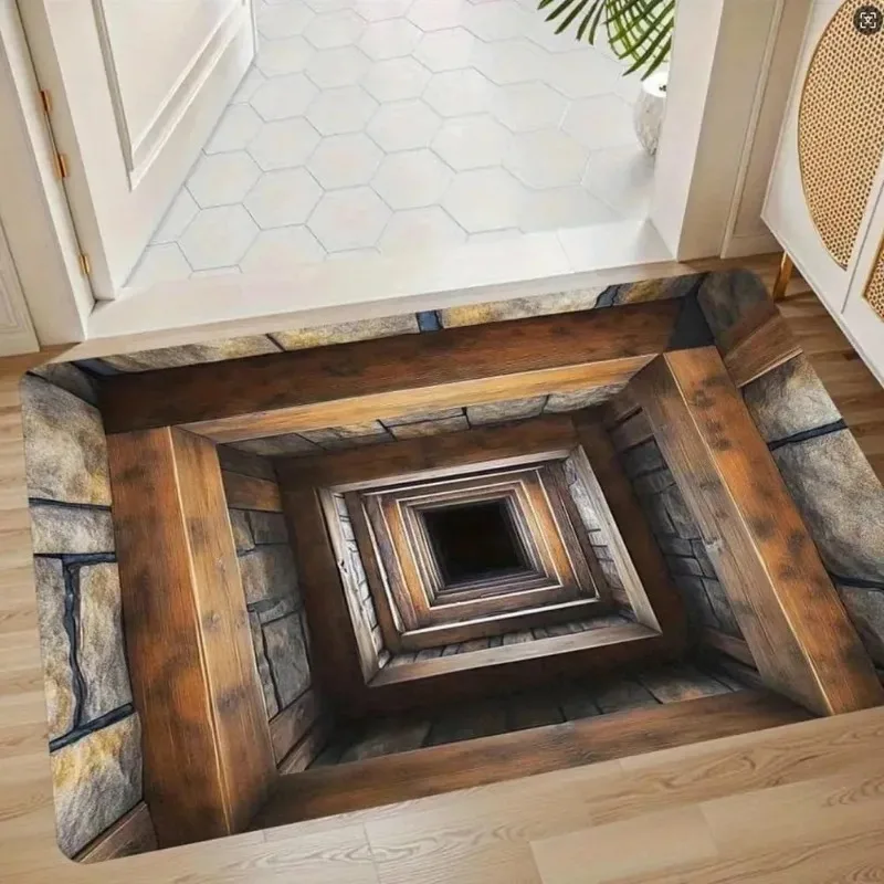 2D الجبهة سجادة باب داخلي في الهواء الطلق مدخل الوهم البصري البساط الأرض الكراك الوهم البساط سهلة نظيفة مدخل حصيرة ديكور المنزل IINS #2