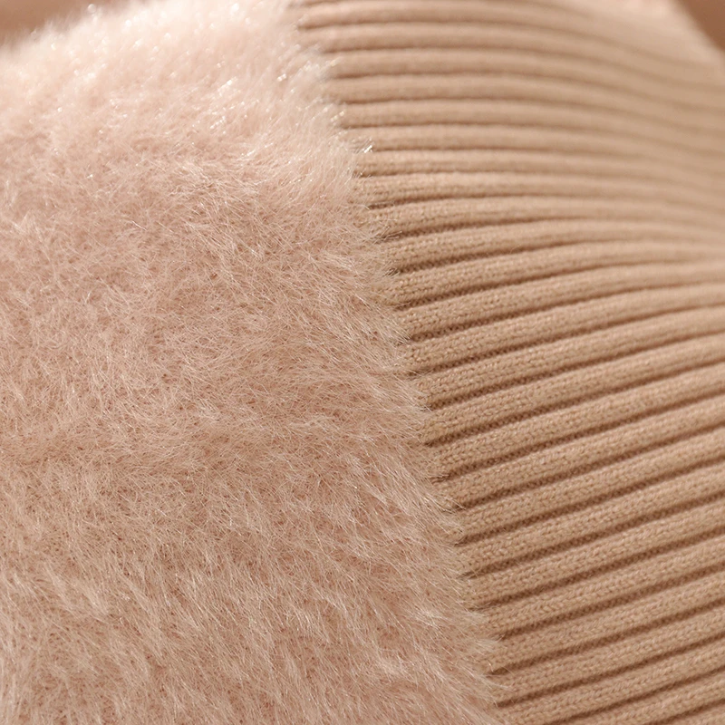 Suéter de Punto ueso con Cuello Redondo, Informal, Cómodo, Cálido, Estilo Nuevo de Invierno, Top de Mujer de Color Sólido, ...