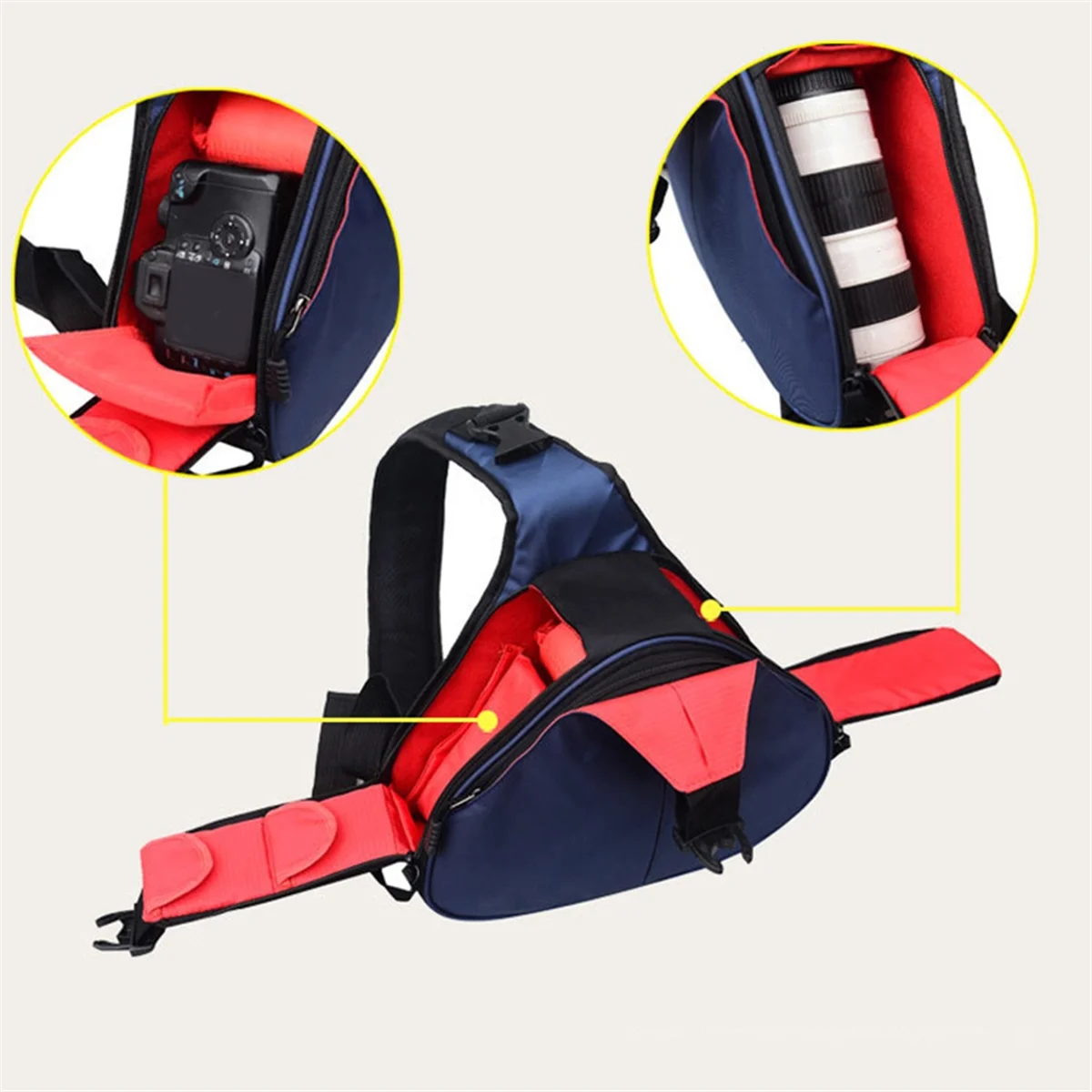 

Highly Recommended.DSLR Shoulder Camera Bag Waterproof Small Photography Bags Dark Blue