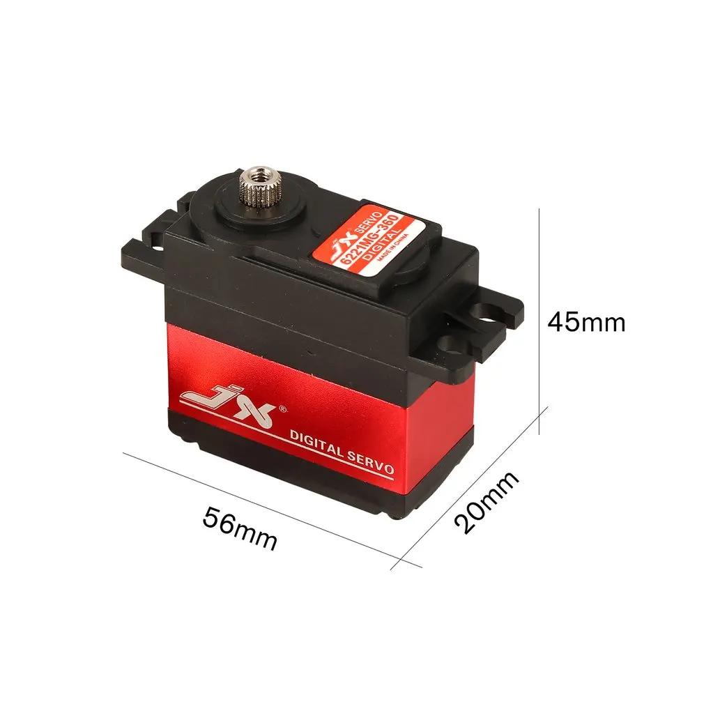 JX PDI-6221MG 20KG 180° 360° Continuous Rotation High Precision Metal Gear Digital Standard Servo for 1/8 1/10 RC Car Robot