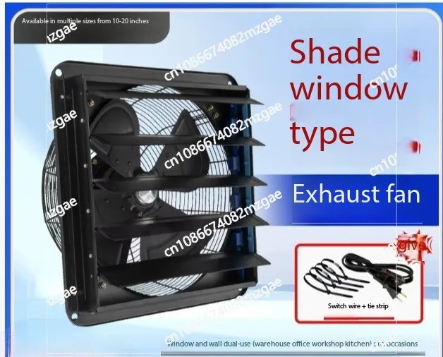 

Louver type industrial exhaust fan 1012 inch 20 inch household rear kitchen oil fume exhaust fan wall type exhaust fan
