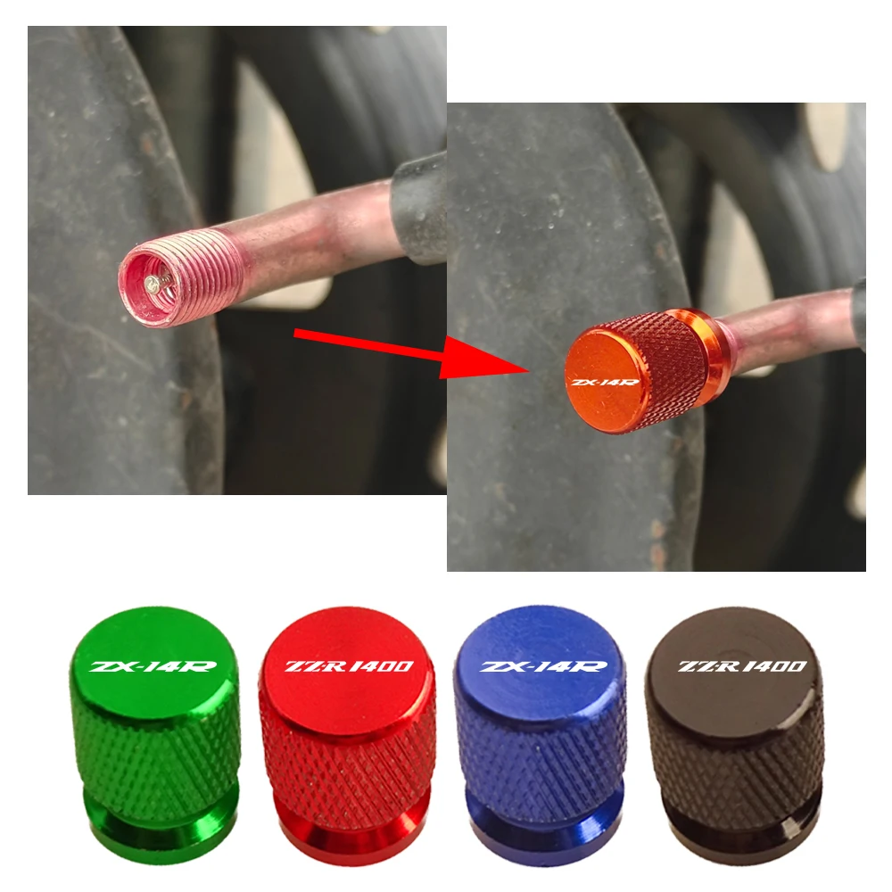 2PC Motorcycle Valve Cap For KAWASAKI ZX-14R ZZR 1400 2013 2014 2015 2016 2017 2018 2019 2020 2021 2022 2023 2024 2025 2026 2027