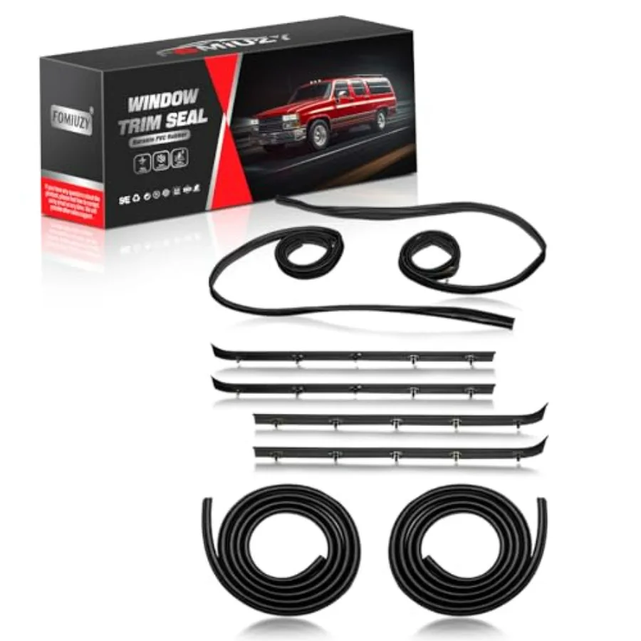

Front Door Window Molding Rubber Felt Channel Trim Seal Weather Strip Kit for Chevy C10 C20 C30 K10 K20 K30 K5 Blazer Suburban