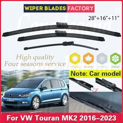 Car Wiper For VW Volkswagen Touran 5T 2016 - 2023 Front Rear Wiper Blade Windshield Windscreen Rubber Car Rain Brush 28