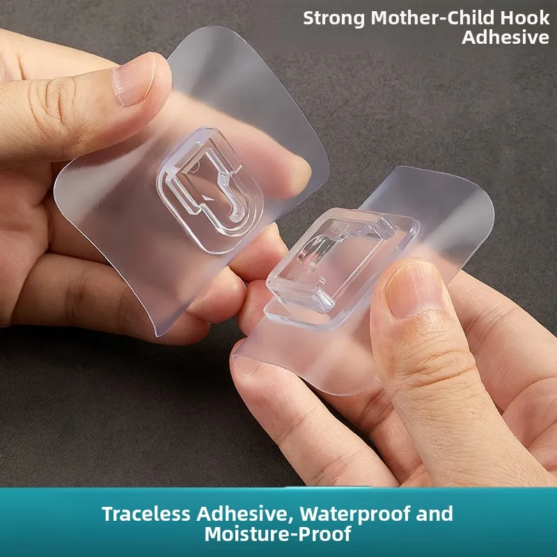 Strong Adhesive Multi-Functional Seamless Mother-Child Buckle Socket Fixator Sticky Letter Card Buckle Powerful Adhesive Hook