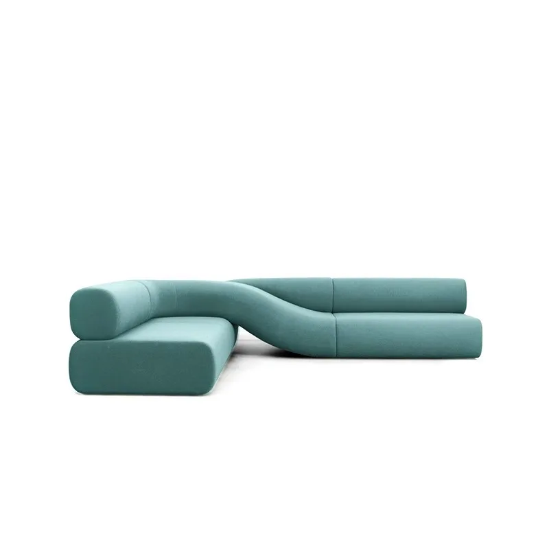 Special-shaped sofa creative office corner against the wall corner long irregular twist clothing store sofa