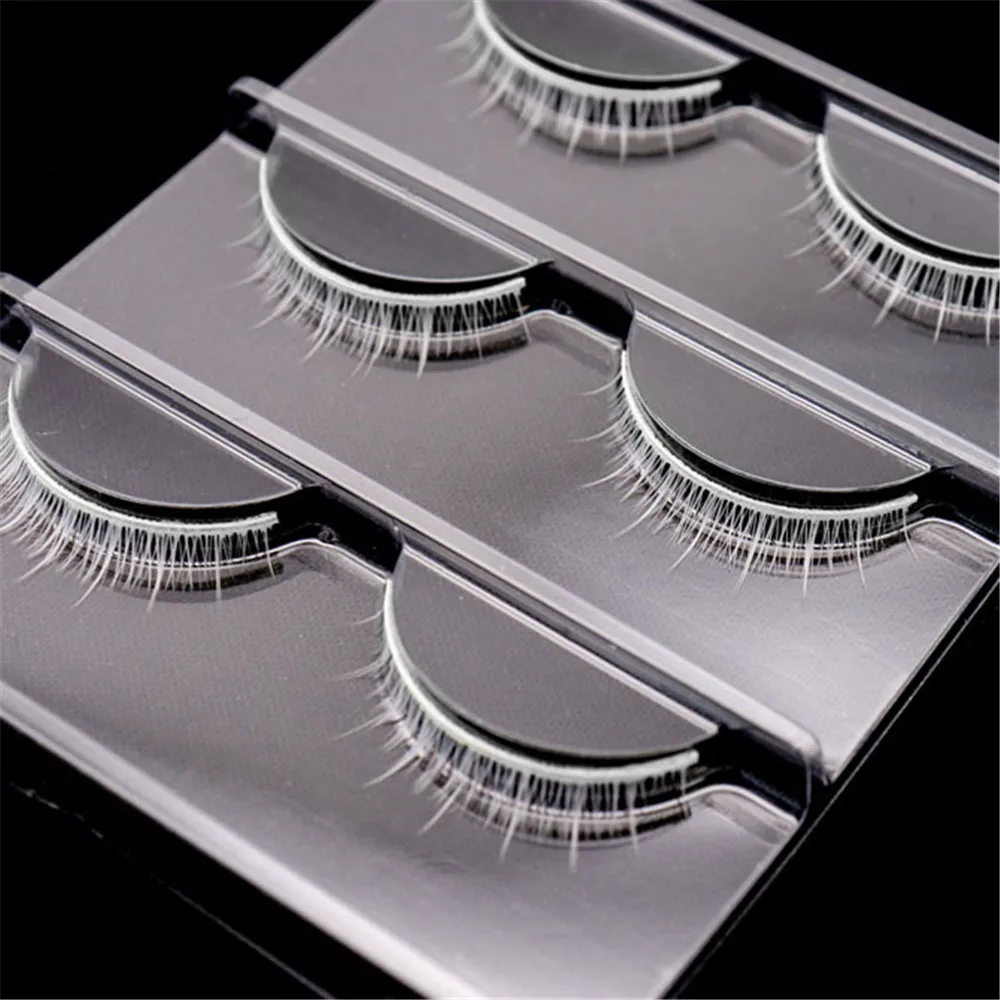 Eye Makeup Tools Halloween White Lashes Masquerade Party Reusable False Eyelashes Natural Look Anime Lashes