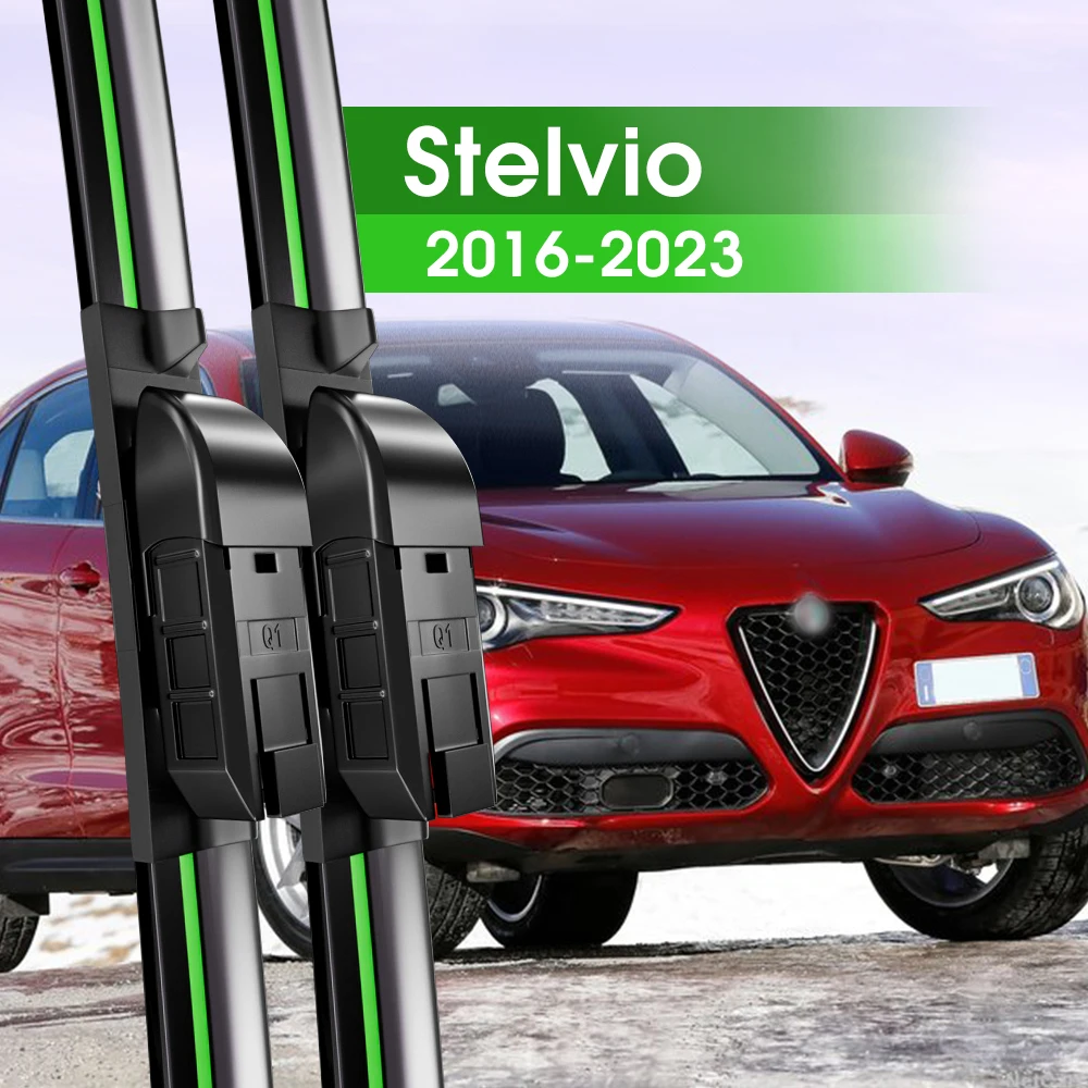 

2pcs Front Windshield Wiper Blades For Alfa Romeo Stelvio 2016-2023 2017 2018 2019 2020 2021 2022 Windscreen Window Accessories