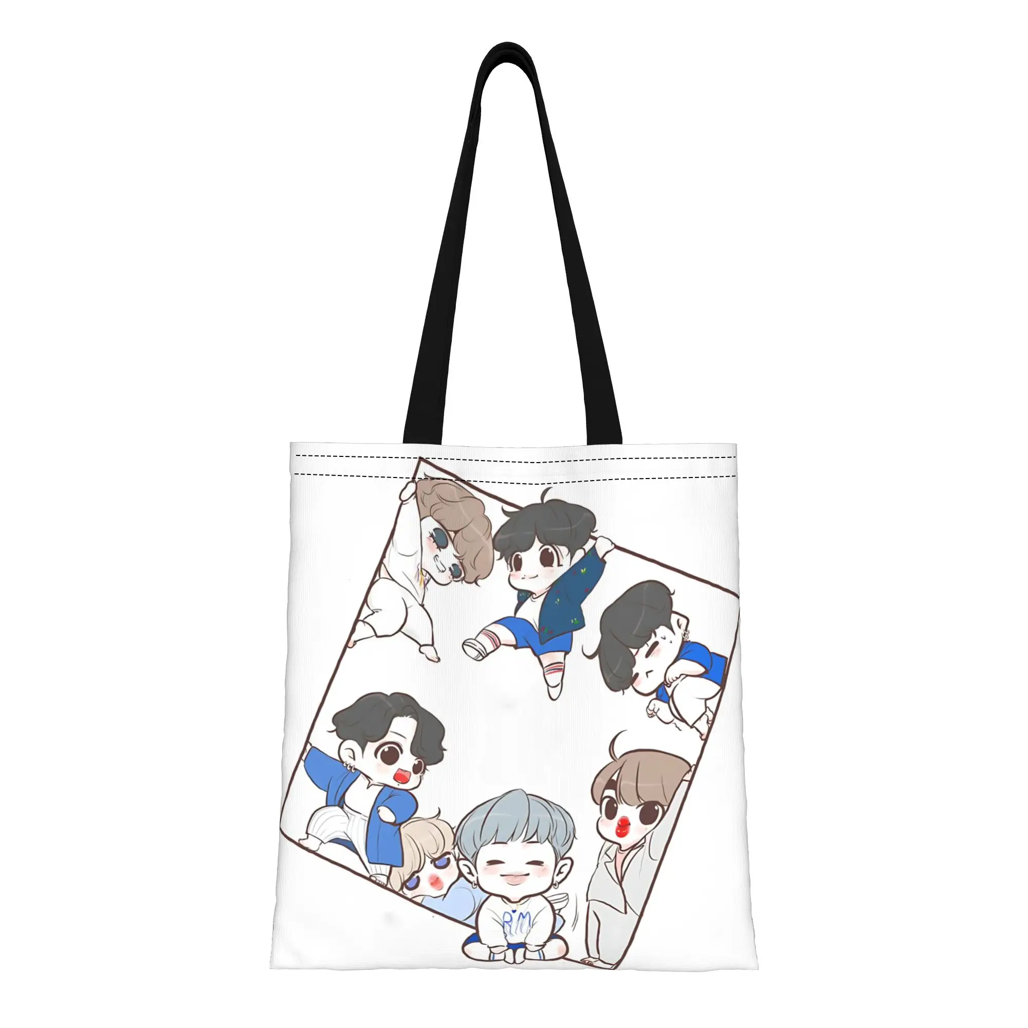 

ita bag Cartoon Y2K style idol Reusable Double Sided Canvas Tote Bag Shoulder funko pop Handbag
