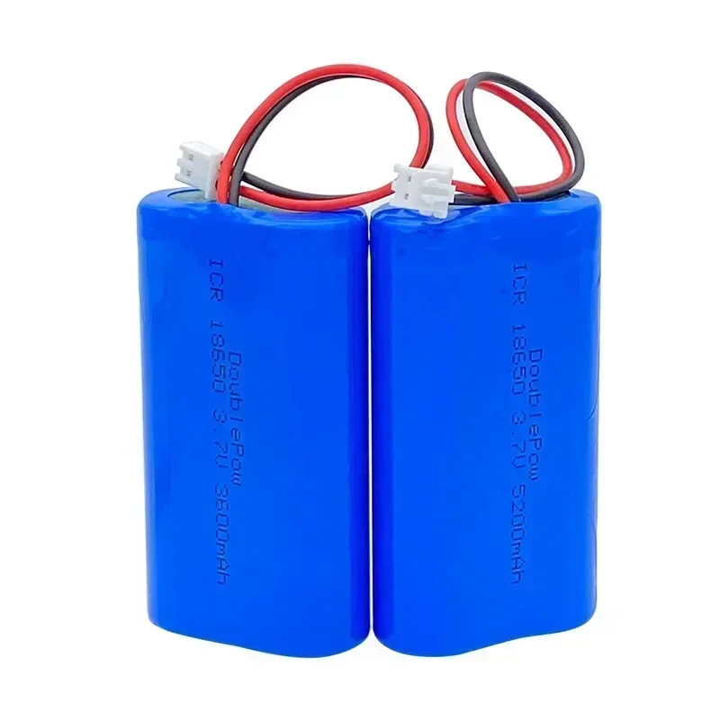 18650 3.7V 3600mAh/5200mAh  Rechargeable Lithium Battery Speaker Monitors Megaphone LED Lights Protection Board +XH2.54 Plug