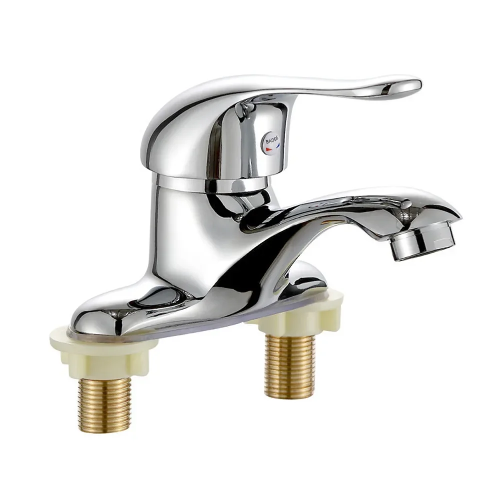 Wash Basin Faucet Double-hole Basin Faucet For Hot And Cold Water Sink Mixer Tap Bathroom Single-handle Basin Washbasin Faucet