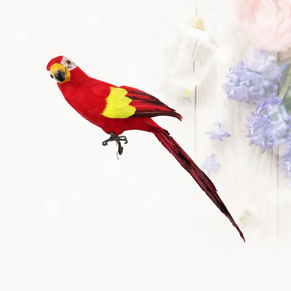 

Artificial Parrot Simulated Birds Gardening Props Crafts Ornament Fake Bird Adornment Parrot Model for Home Office (45CM