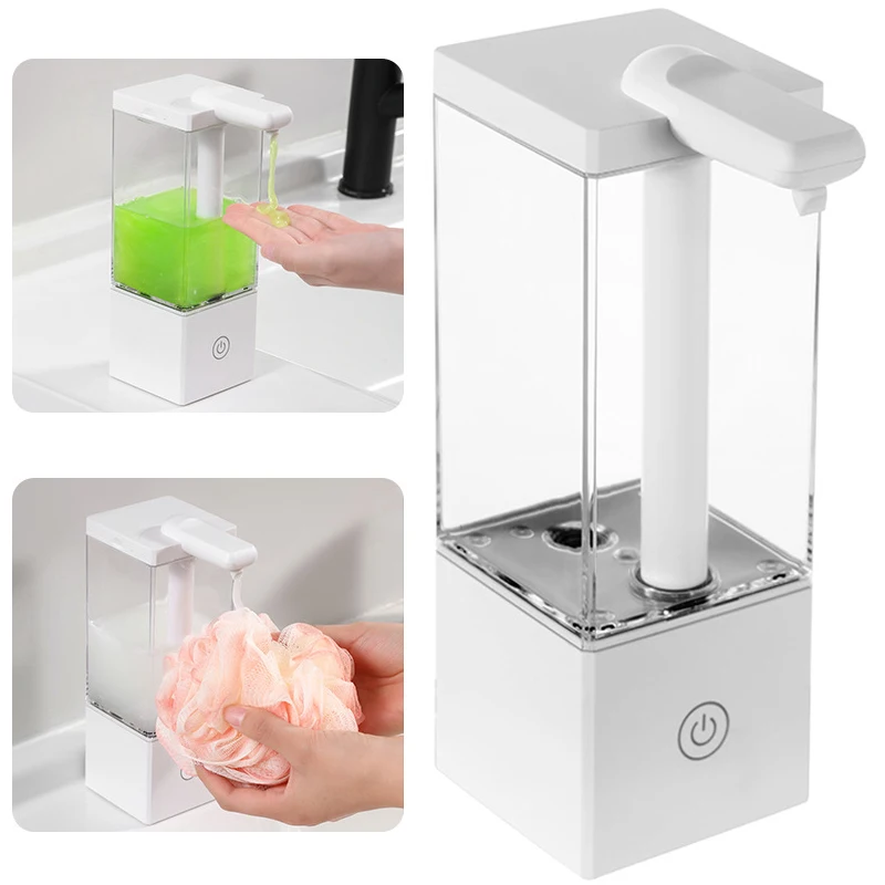 

Automatic Sensor Soap Dispenser 490ml USB Rechargeable No Contact For Liquid Soap High Capacity Cleaning Detergent Dispenser