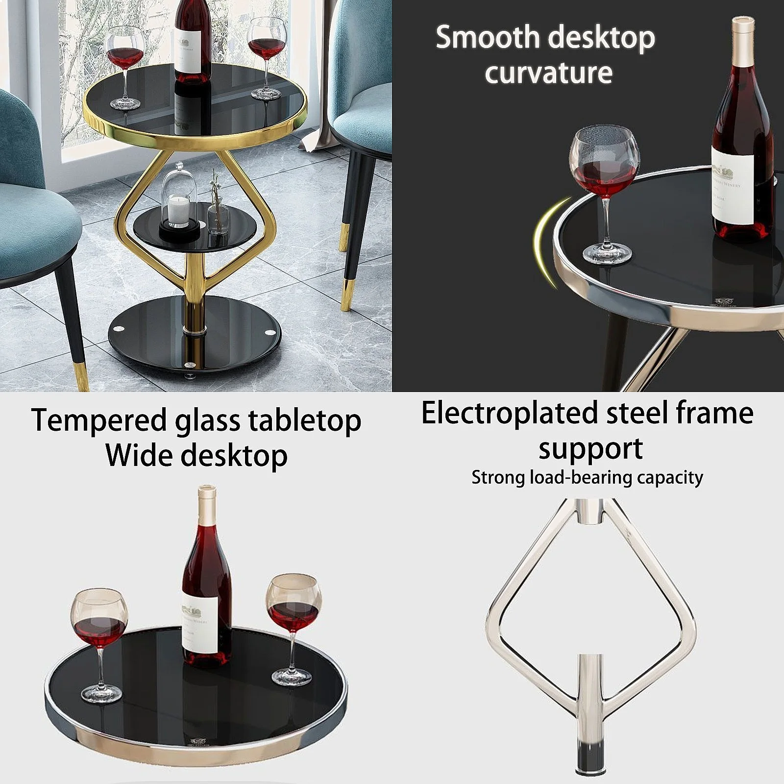 Modern Round Coffee Table Luxury Side Tea Table for Living Room Sofa Center Aesthetic Furniture