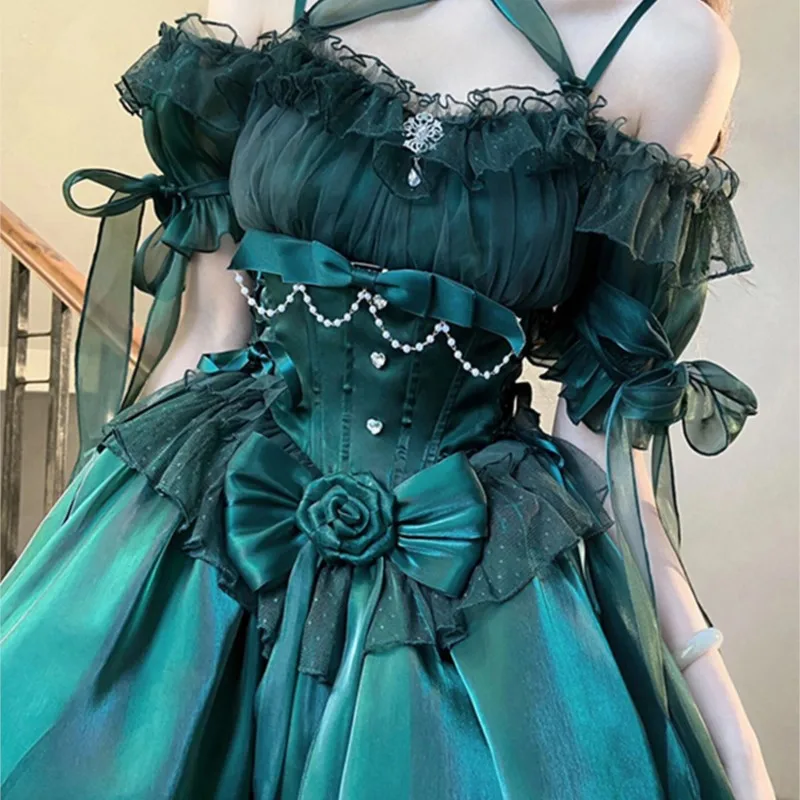 |High Quality Emerald Dress Flower Wedding Light Skirt·