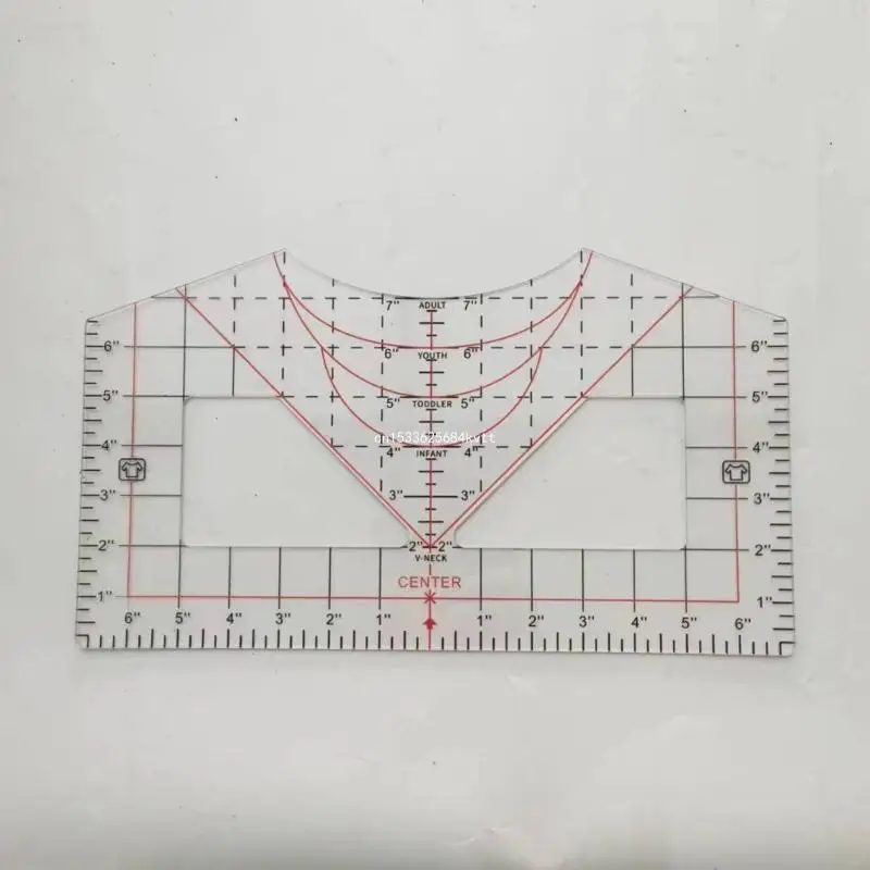 T シャツ定規、T シャツ定規調整ツールの配置、T シャツ ガイド定規ツールのドロップシップ