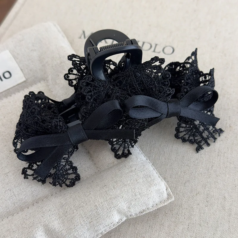 

Black Lace Bow Hair Claw Clip for Elegant Women Barrettes Crab Clamp Hair Clips Hairpins Girls Fashion Hair Accessories Headwear