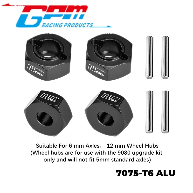 GPM TFR010 7075-T6 ALLOY FRONT AND REAR 12MM WHEEL HUB AXLE HOLE 6MM FOR TRAXXAS 1/10 FORD FIESTA ST RALLY / 1/8 JATO 4X4 / Ford