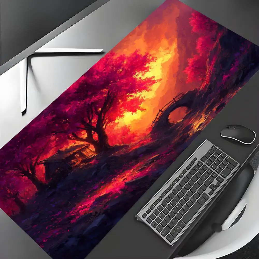 Fantasy sunset scenery Mouse Pad Large Computer Office Game Table Mats Rubber Anti-slip XXL mouse mat HDP Long Desk Pads