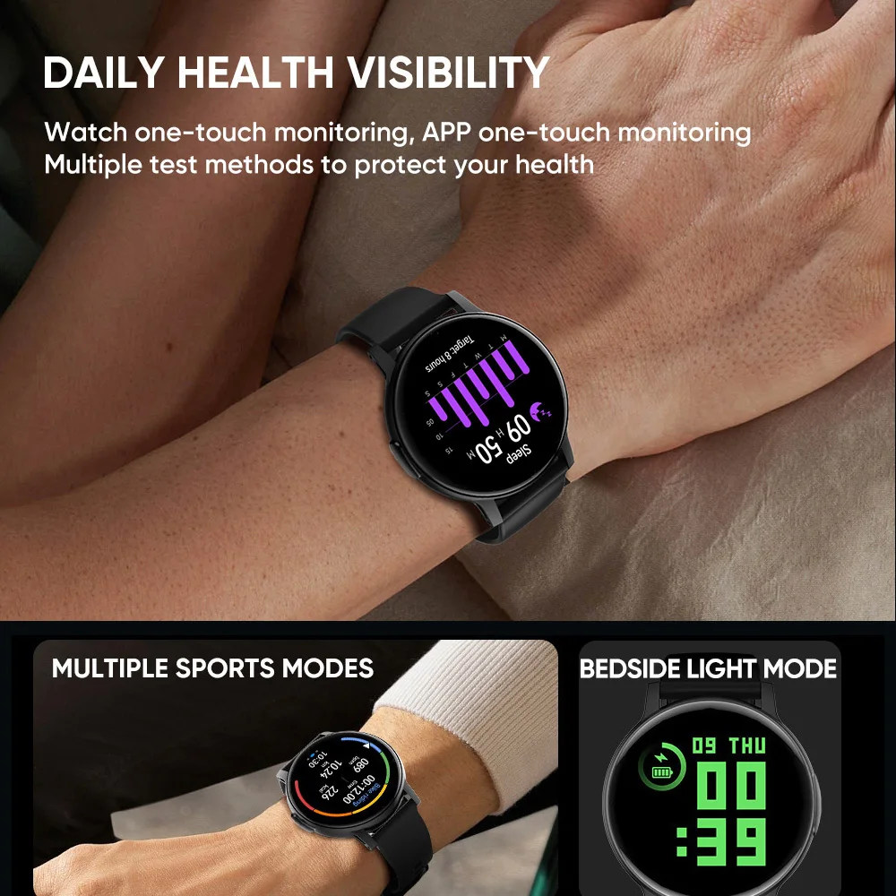 جديد 1.39 ''مزرق الأسنان دعوة الرياضة اللياقة البدنية 36 جرام Smartwatch الموسيقى صوت مساعد النساء الطقس مراقبة الصحة الساعات الذكية الرجال