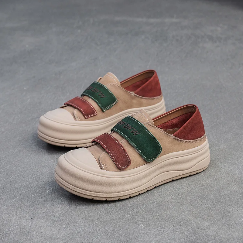 

Genuine Cow Leather Women Sneakers Plus Size Spring Autumn Ladies Casual Shoes Retro Vulcanized Woman Summer Loafers