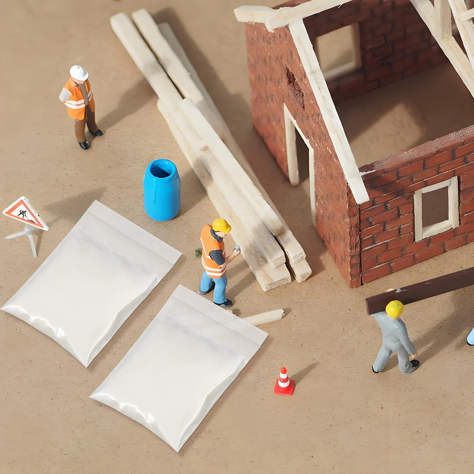 20 piezas de cemento en miniatura para casa de muñecas, adhesivo a base de almidón para ladrillos en miniatura, para manualidades DIY.