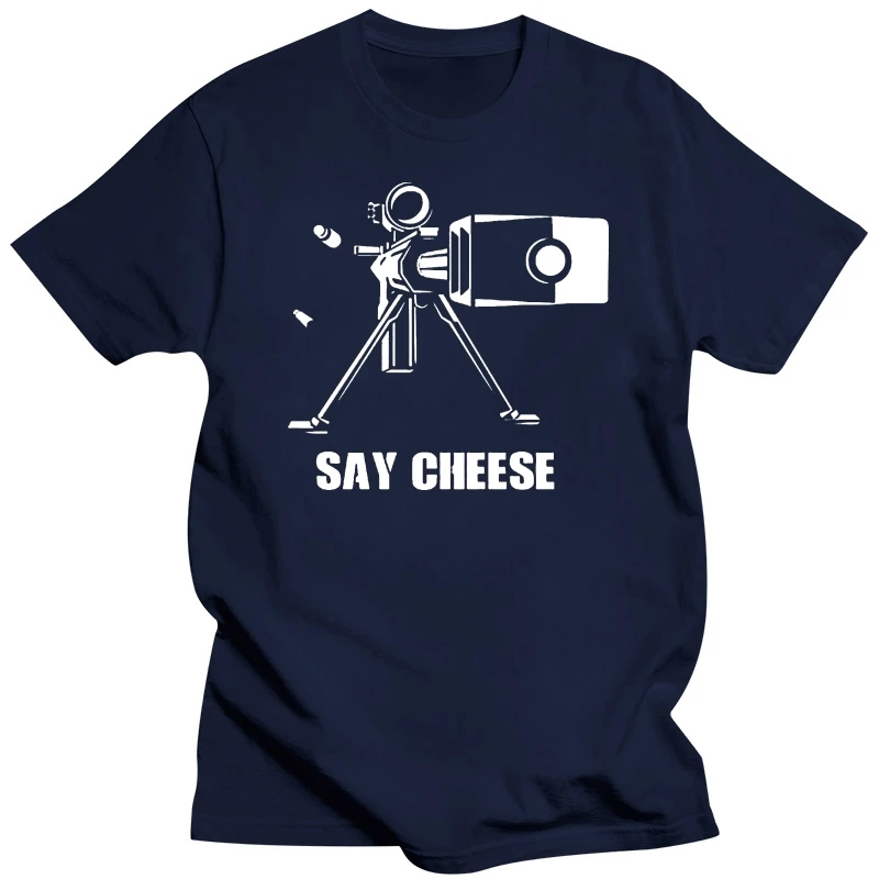 Fashion Design  SAY CHEESE T-SHIRT 2nd AMENDMENT Shirt GUN M60 PROTECT YOURSELF TEE AR-15 AK O-Neck Hipster Tshirts