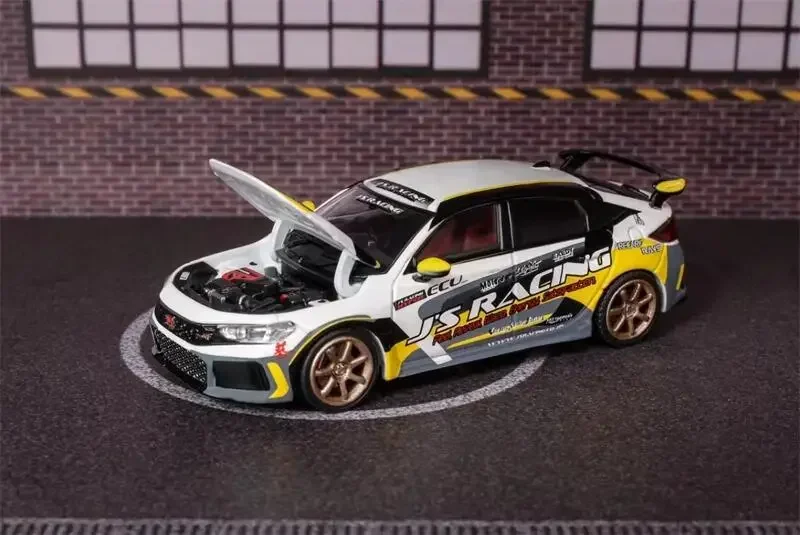 Motorhelix MH 1:64 Civic Type-R FL5 J's Racing Pearl White limited499 coche modelo fundido a presión