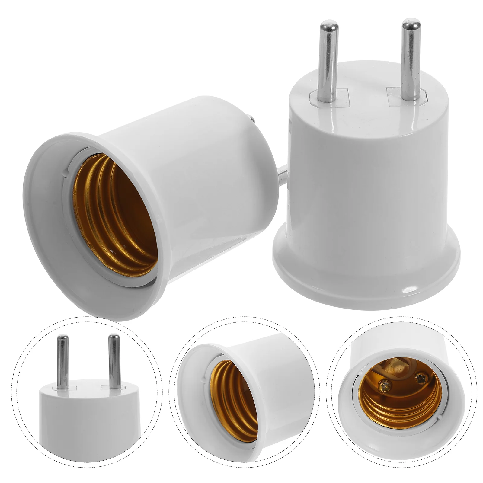 3 Pcs E26 Conversion Socket Lamp Holder Light to Plug Adapter Bulb Adapters Base E27 Plastic