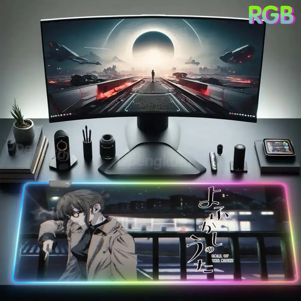 C_call ของ N_night Anti-SLIP แผ่นขยายเมาส์ Pad RGB แผ่นรองเมาส์ยาง LED แผ่น Pad 900x400 โคมไฟอะนิเมะ EXTENDED Pad