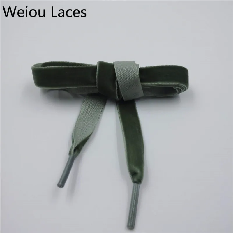 Weiou 1.27cm(1/2 Inch) Width Wide Plastic Tips Flat Single Side Heavy Duty Velvet Shoelaces Ribbon Shoe Laces For Kids Women