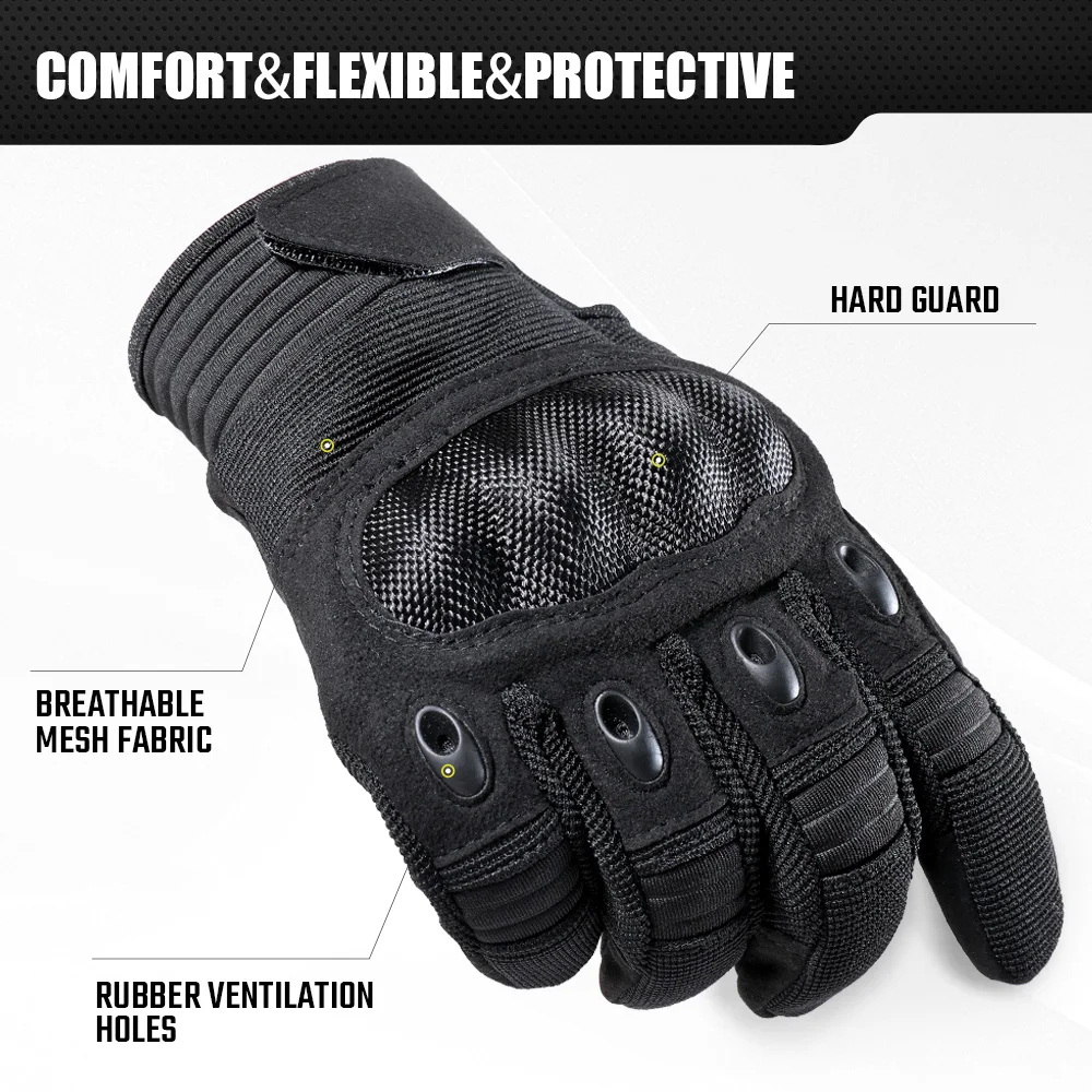 Luvas táticas antiderrapantes ao ar livre para homens, escudo protetor, tela sensível ao toque, esporte, ciclismo, caminhadas, caça, camping,