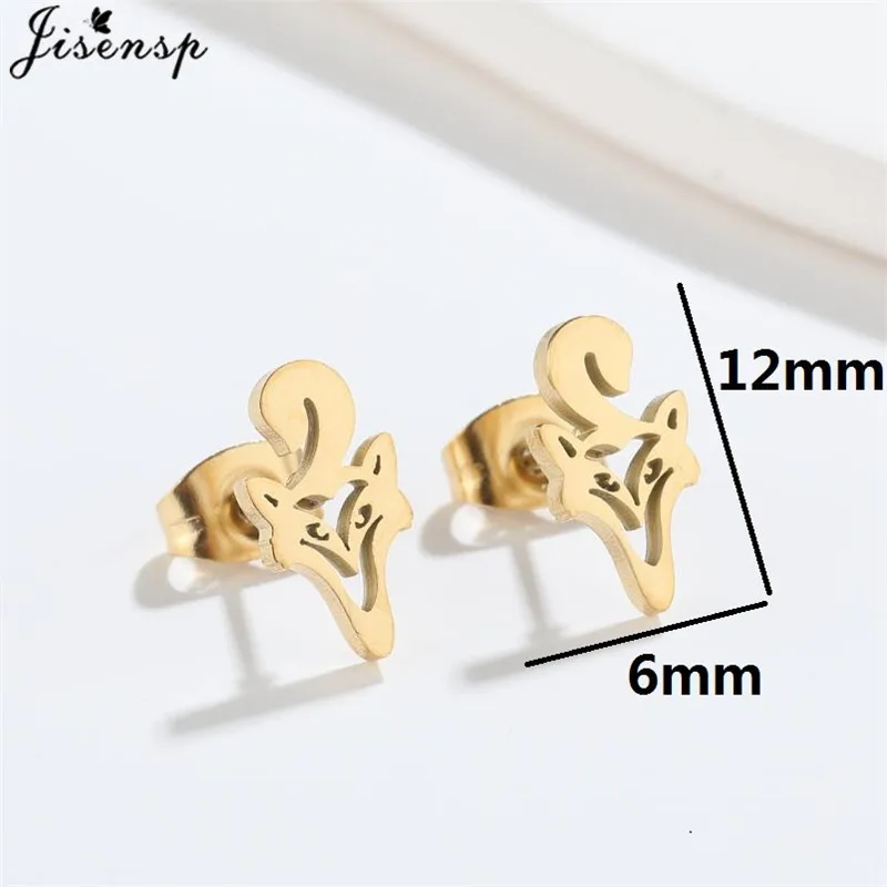 Neo-Gothic Stainless Steel Fox Snake Earrings for Women Cartoon Dinosaur Ear Jewelry Girls Halloween Animal Earring Accessories