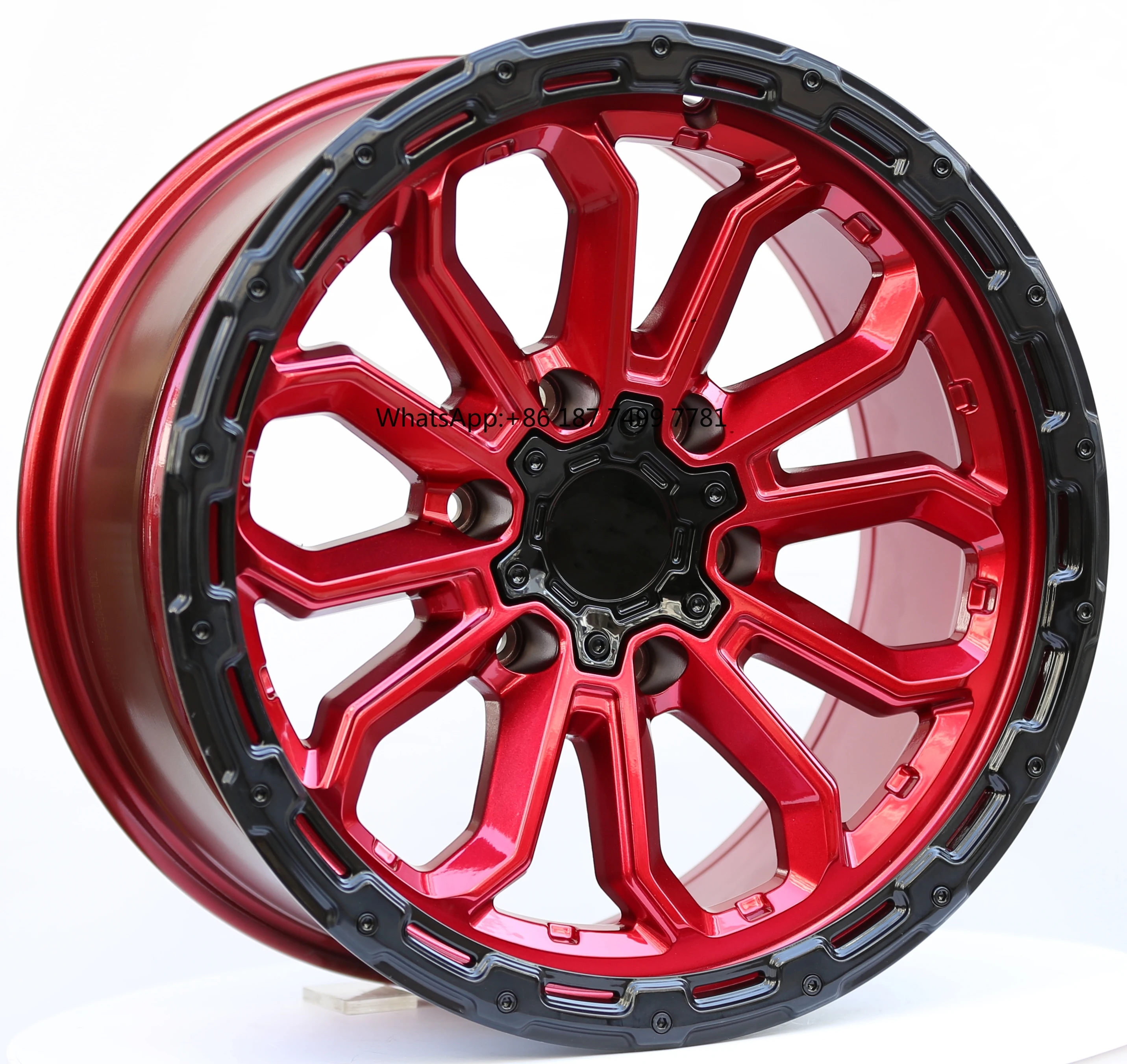 

20 Inch Off-Road Aluminum Alloy Wheel Hub Full Red Paint for Pickup & SUVs