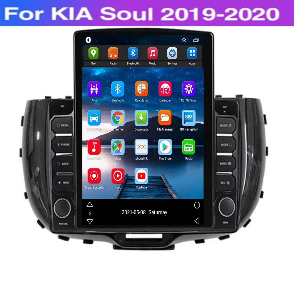 For Tesla Style 2Din Android 14 Car Radio for Kia Soul SK3 2019 to2035 Multimedia Video Player GPS Stereo Carplay DSP RDS Camera